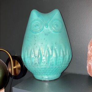 Glass Owl Art Decor in Teal